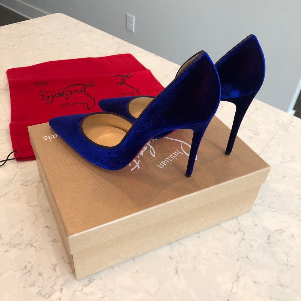 Christian Louboutin Blue Velvet heels